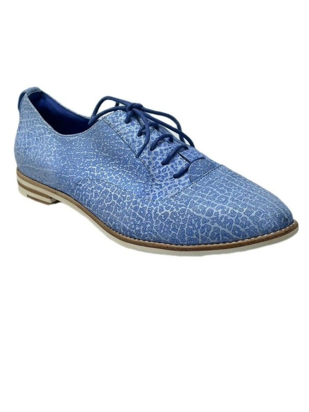 Black Sheep Empire Womens Blue Patterned Lace-Up Oxfords Size 40/9